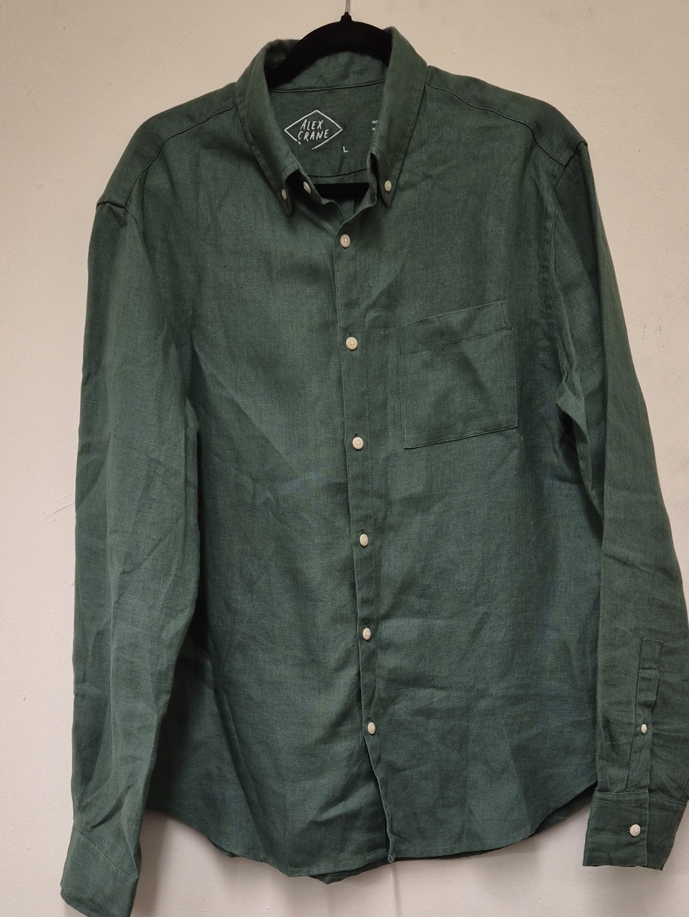 Alex Crane Men's Forest Green Button-Down Shirt Size L